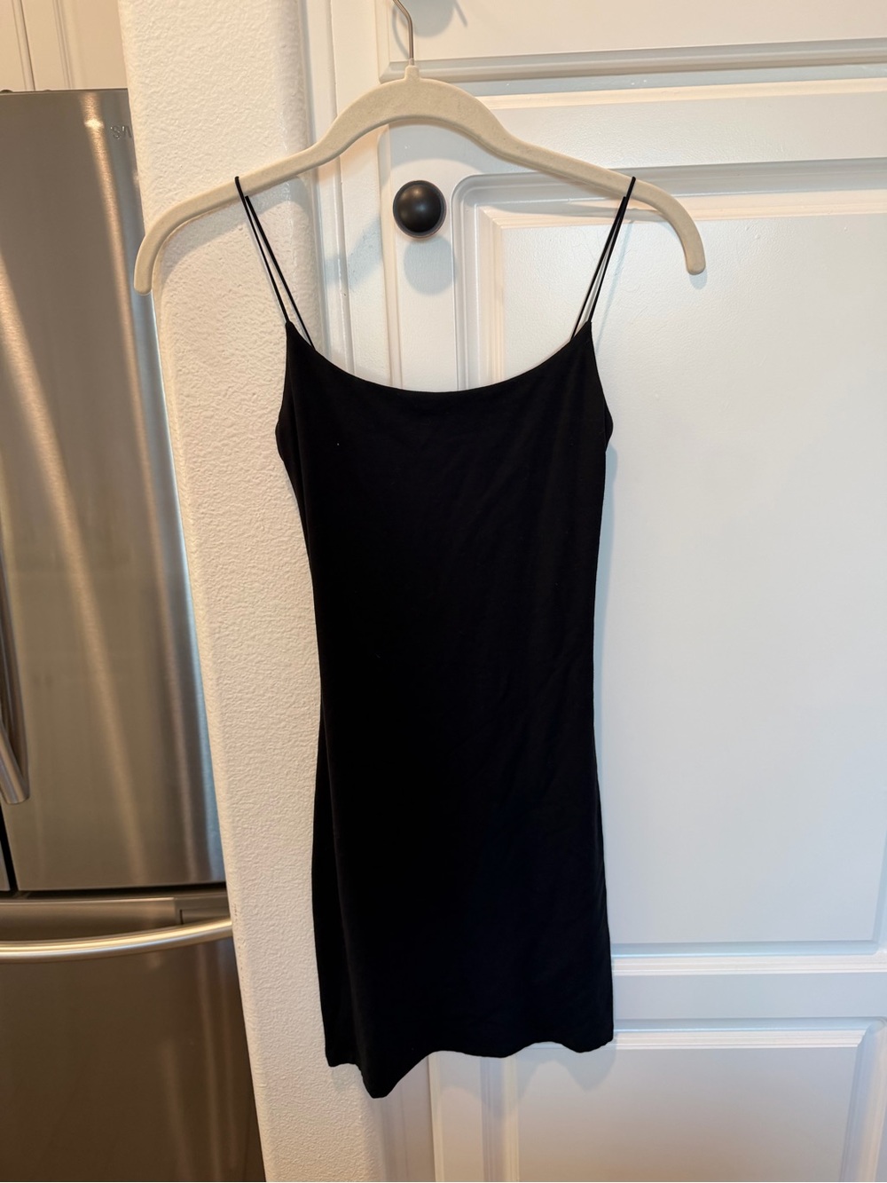 90s Black Slip Dress with Thin Straps